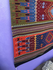 Handwoven Amado Wool Rug colorful handmade details