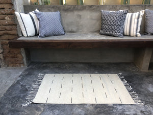 Handwoven Dash Natural Wool Rug - Rugs Home Decor