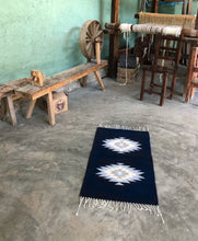 Load image into Gallery viewer, Made by hand in Mexico by master weavers, organic wool rugs.