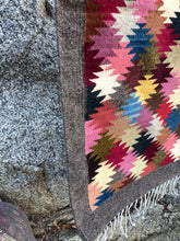 Load image into Gallery viewer, Handwoven wool rug, multicolored, midcentury design.