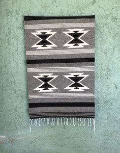 Handwoven Zapotec natural wool rug, made by hand in Oaxaca Mexico.